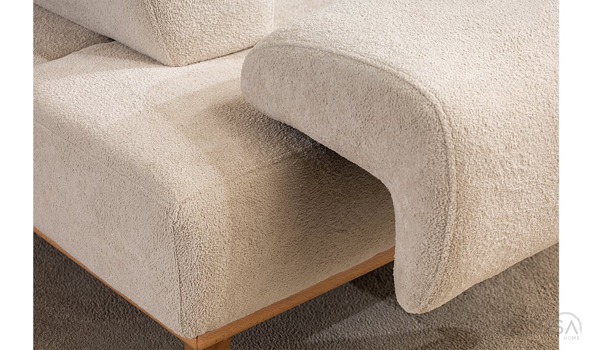 Medusa Home Mobilya - Marchio Krem Üçlü Koltuk