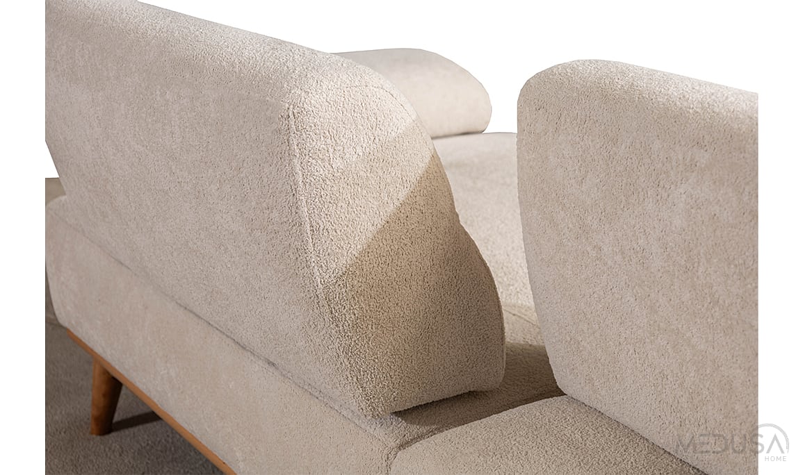 Medusa Home Mobilya - Marchio Krem Üçlü Koltuk