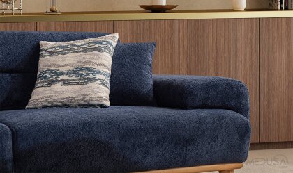 Medusa Home Mobilya - Marchio Mavi Üçlü Koltuk