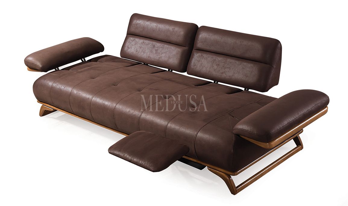 Medusa Home Mobilya - Maribel Kahve Üçlü Koltuk
