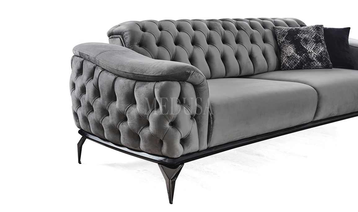 Medusa Home Mobilya - Marin Üçlü Koltuk Gri