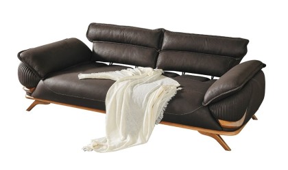 Medusa Home Mobilya - Maserati Siyah Üçlü Koltuk