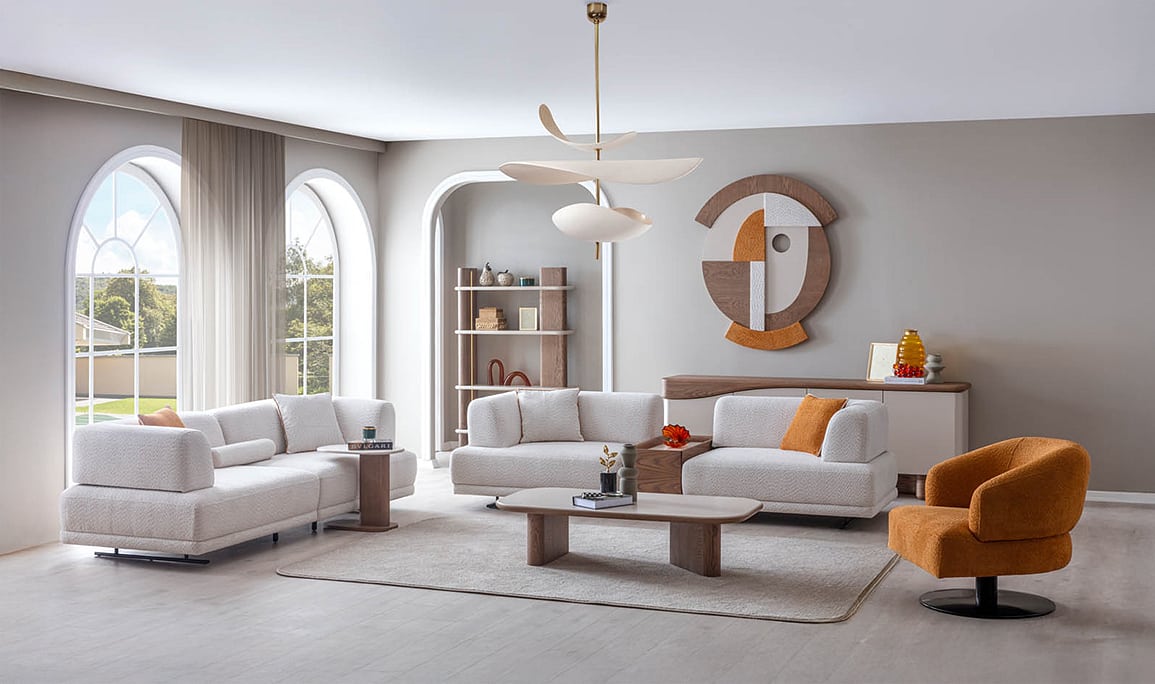 Medusa Home Mobilya - Matilda Ceviz Koltuk Takımı