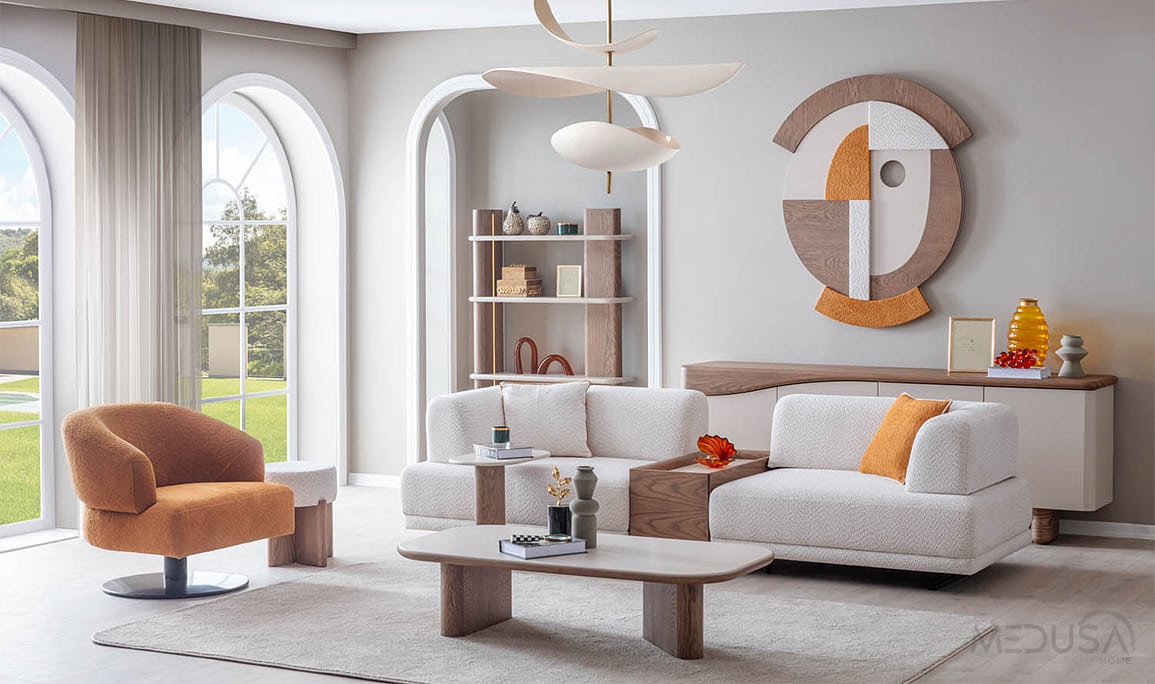 Medusa Home Mobilya - Matilda Ceviz Koltuk Takımı