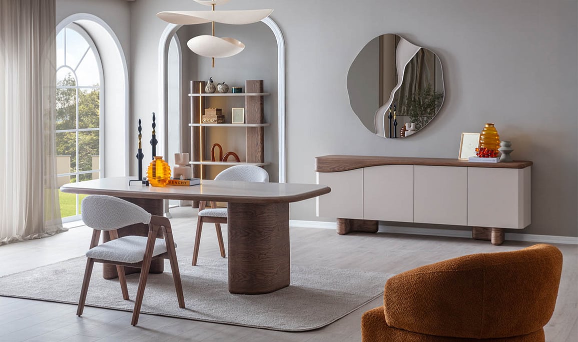 Medusa Home Mobilya - Matilda Ceviz Yemek Odası