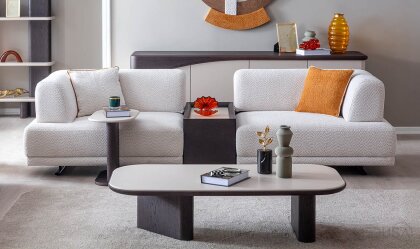 Medusa Home Mobilya - Matilda Sehpalı Üçlü Koltuk