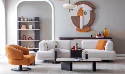 Medusa Home Mobilya - Matilda Sehpalı Üçlü Koltuk