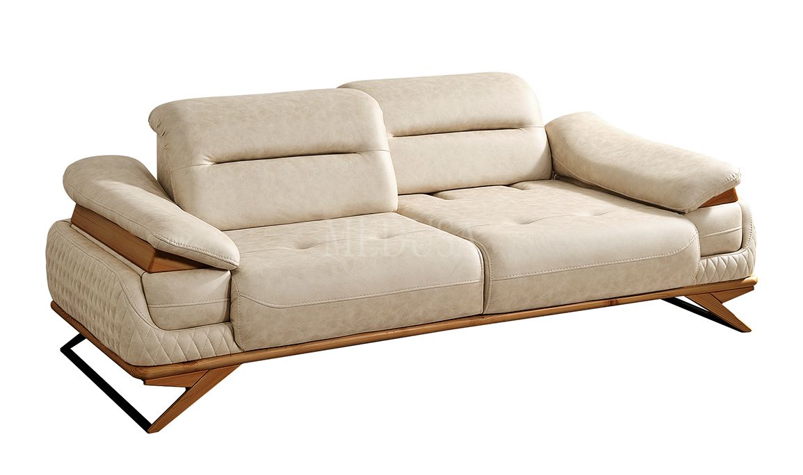 Medusa Home Mobilya - Maverick Beyaz Üçlü Koltuk