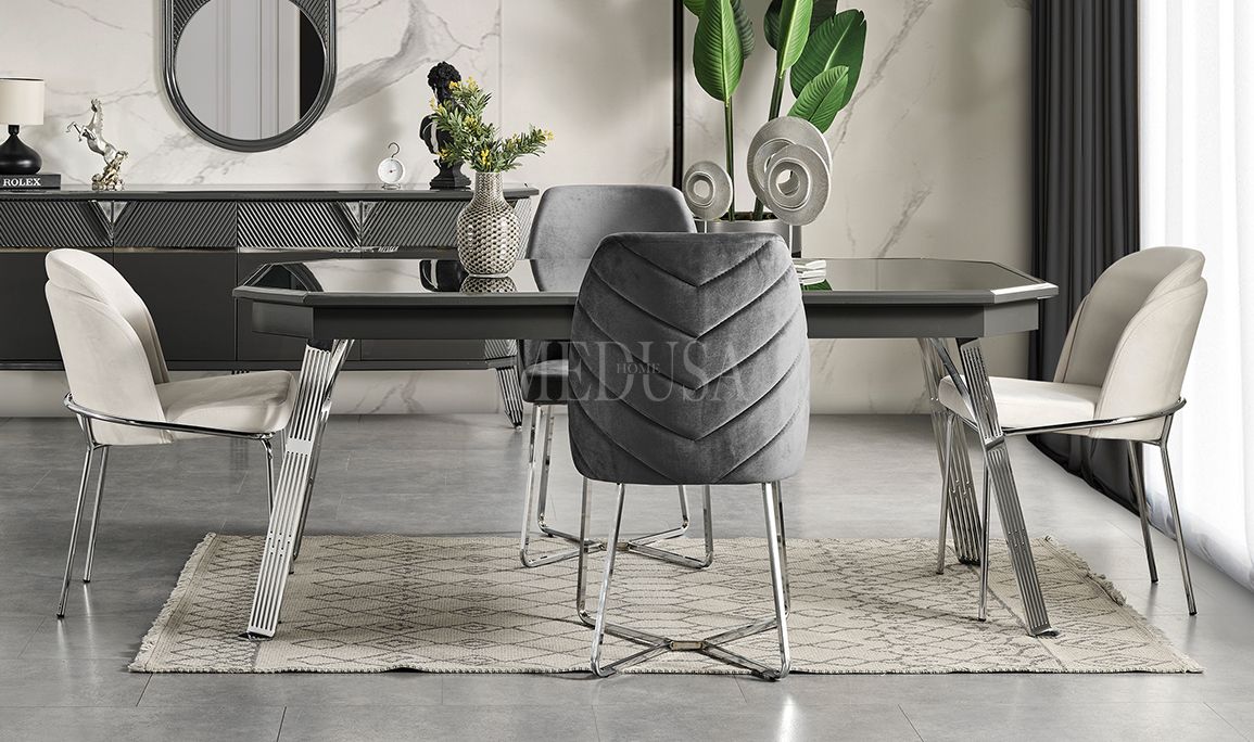 Medusa Home Mobilya - Max Antrasit-Silver Sandalye 02