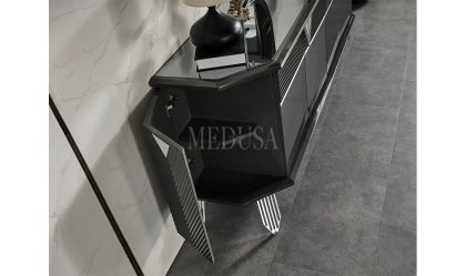 Medusa Home Mobilya - Max Antrasit-Silver Yemek Odası