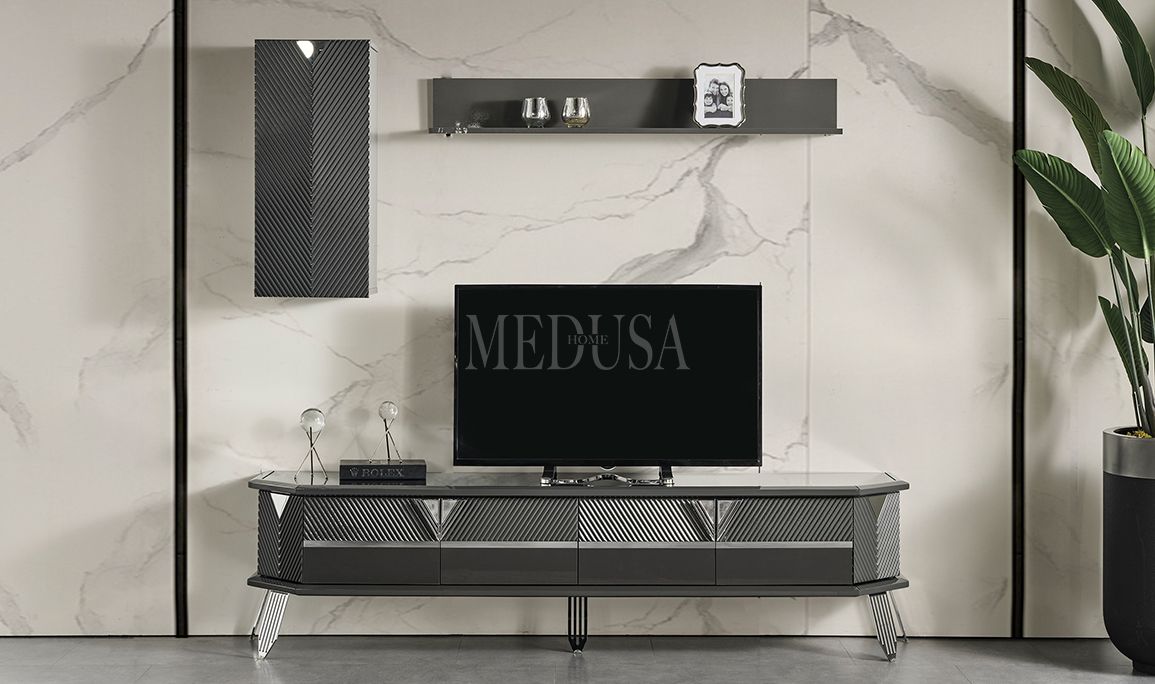 Medusa Home Mobilya - Max Antrasit-Silver Yemek Odası
