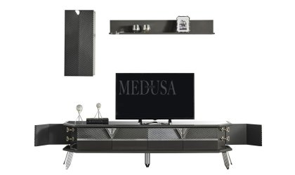 Medusa Home Mobilya - Max Antrasit-Silver Yemek Odası
