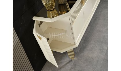 Medusa Home Mobilya - Max Beyaz-Gold Konsol