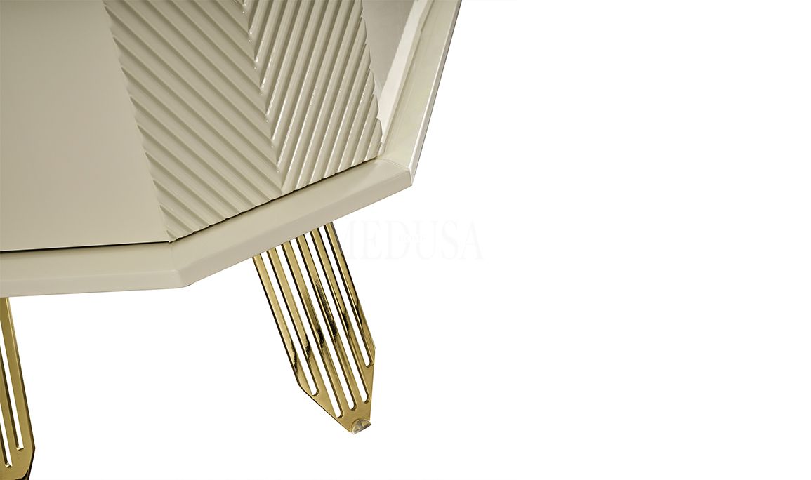 Medusa Home Mobilya - Max Beyaz-Gold Konsol