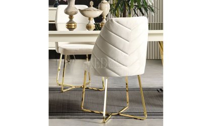 Medusa Home - Max Beyaz-Gold Sandalye 02 Medusa Home - Max Beyaz-Gold Sandalye 02