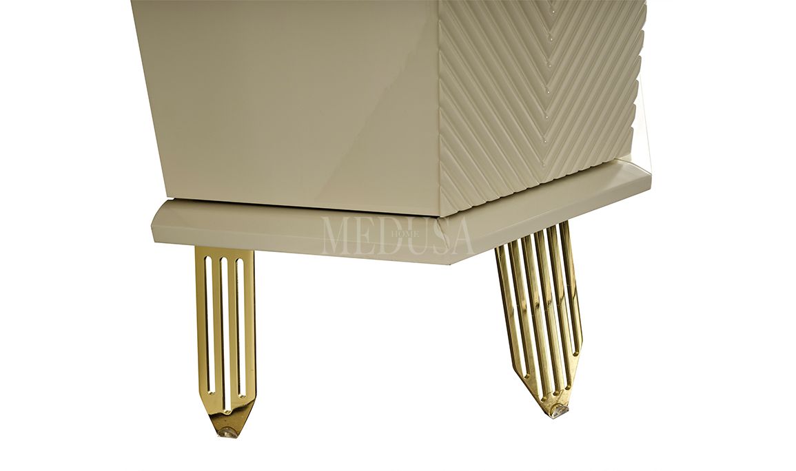 Medusa Home Mobilya - Max Beyaz-Gold Yemek Odası