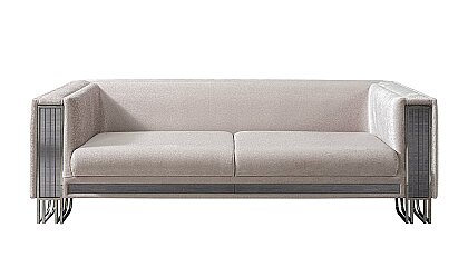 Medusa Home Mobilya - Maxxa Luxury Beyaz Üçlü Koltuk