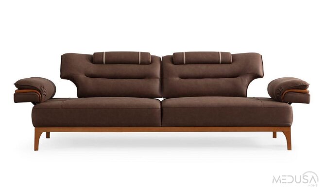 Maybach Kahve Üçlü Koltuk | Medusa Home