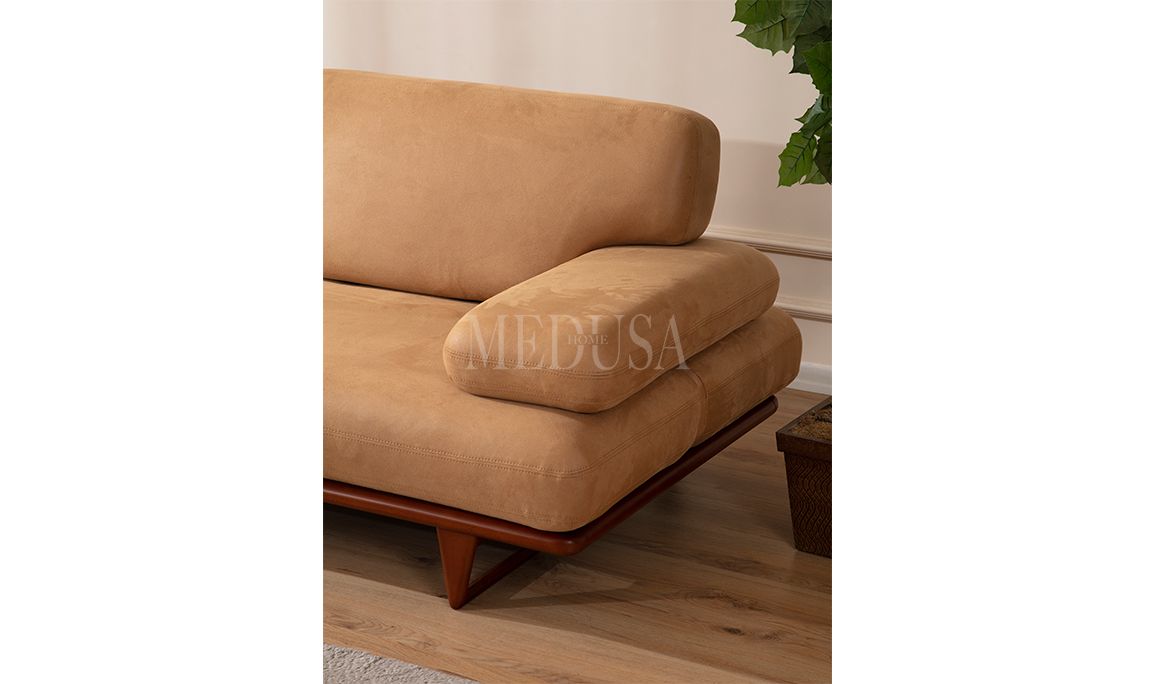 Medusa Home Mobilya - Mayon Ahşap Üçlü Koltuk
