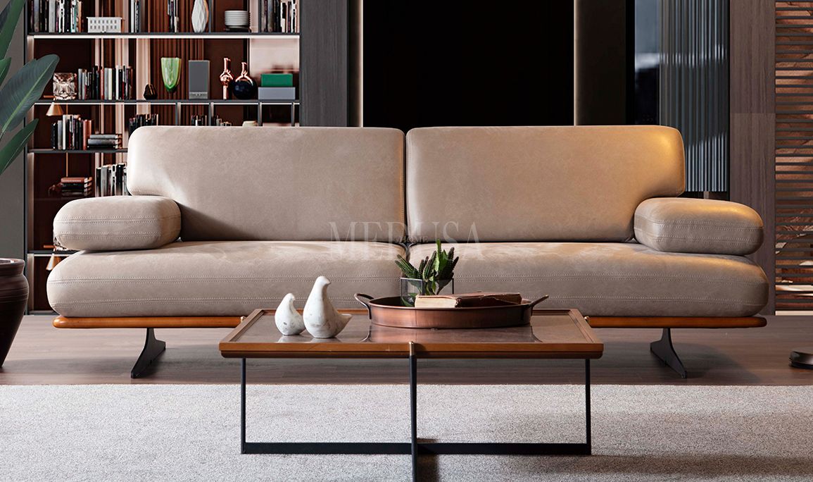 Medusa Home Mobilya - Mayon Metal Ayaklı Üçlü Koltuk