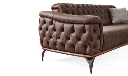 Medusa Home Mobilya - Melenia Üçlü Koltuk Kahve