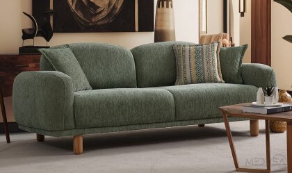 Medusa Home Mobilya - Melody Bohem Yeşil Üçlü Koltuk