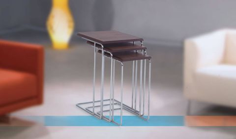 Egiss Sehpa - Metal Zigon Sehpa Ceviz Egiss Sehpa - Metal Zigon Sehpa Ceviz