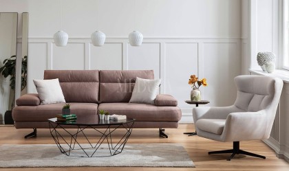 Medusa Home Mobilya - Milan Dinlenmeli Üçlü Koltuk Kahve