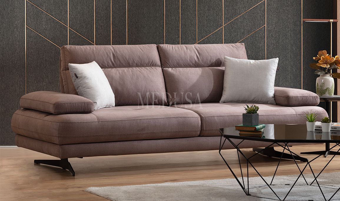 Medusa Home Mobilya - Milan Dinlenmeli Üçlü Koltuk Kahve