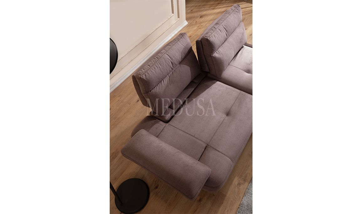 Medusa Home Mobilya - Milan Dinlenmeli Üçlü Koltuk Kahve