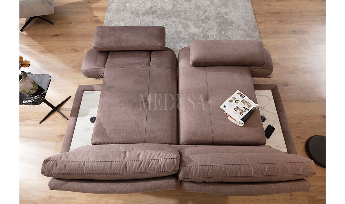 Medusa Home Mobilya - Milan Dinlenmeli Üçlü Koltuk Kahve