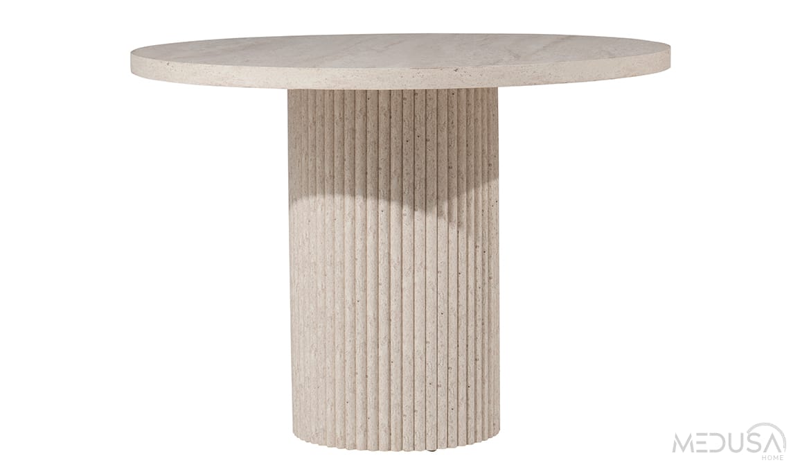 Medusa Home Mobilya - Milan Traverten Mutfak Masası - Yuvarlak