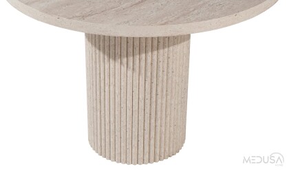 Medusa Home Mobilya - Milan Traverten Mutfak Masası - Yuvarlak