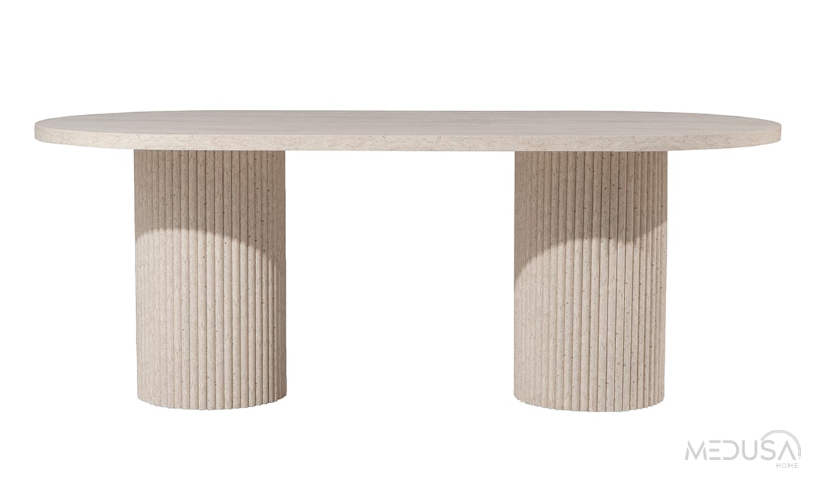 Medusa Home Mobilya - Milan Traverten Yemek Masası