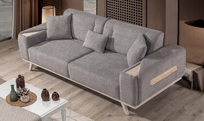 Medusa Home Mobilya - Milanis Gri Üçlü Koltuk