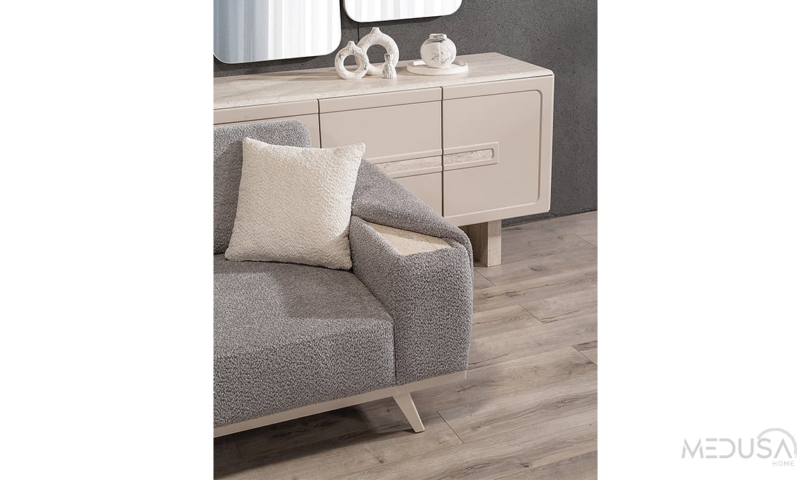 Medusa Home Mobilya - Milanis Gri Üçlü Koltuk
