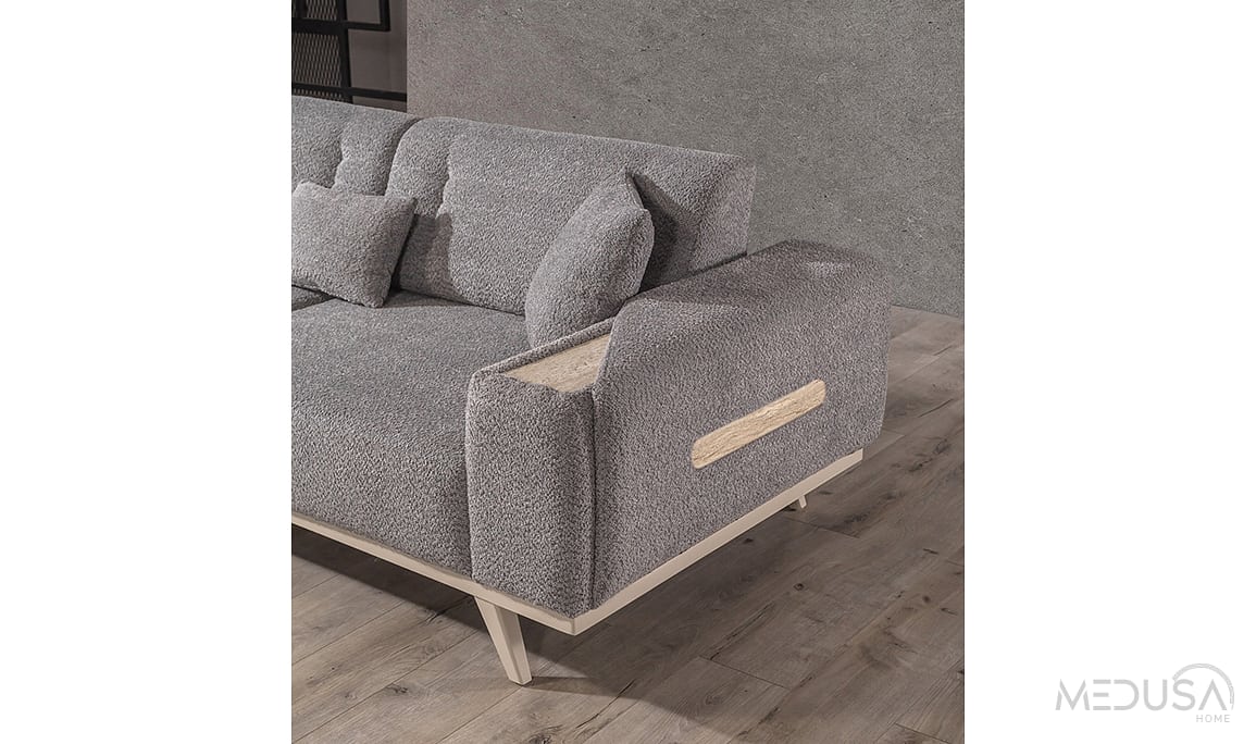 Medusa Home Mobilya - Milanis Gri Üçlü Koltuk