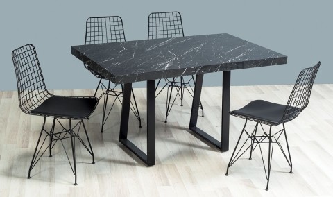 Medusa Home Mobilya - Milas Siyah Mutfak Masası