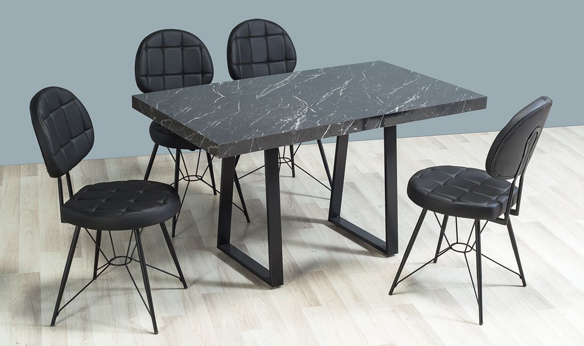 Medusa Home Mobilya - Milas Siyah Mutfak Masası