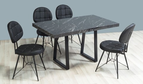 Medusa Home Mobilya - Milas Siyah Mutfak Masası