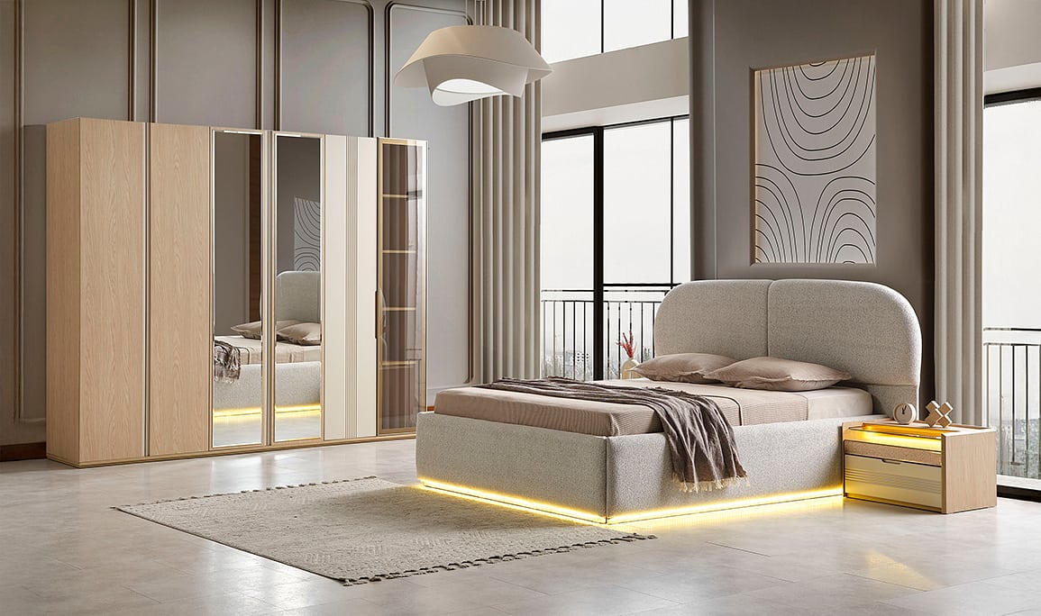 Medusa Home Mobilya - Milat Meşe Yatak Odası