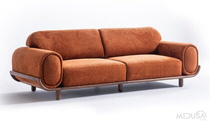 Medusa Home Mobilya - Milon Kiremit Üçlü Koltuk