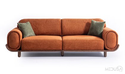 Medusa Home - Milon Kiremit Üçlü Koltuk Medusa Home - Milon Kiremit Üçlü Koltuk