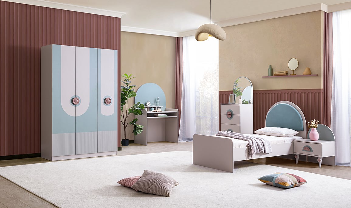 Medusa Home Mobilya - Mint 3 Kapaklı Çocuk Odası