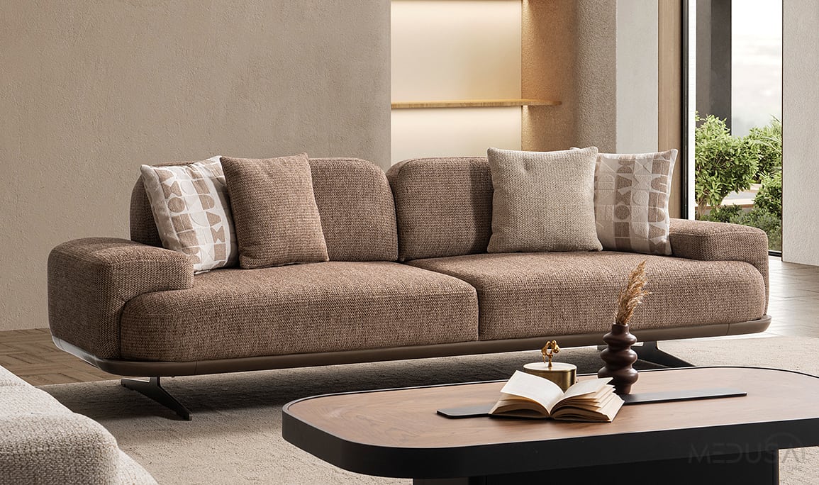 Medusa Home Mobilya - Mirae Kahve Üçlü Koltuk Medusa Home Mobilya - Mirae Kahve Üçlü Koltuk