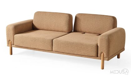 Medusa Home Mobilya - Mirage Bohem Kahve Üçlü Koltuk