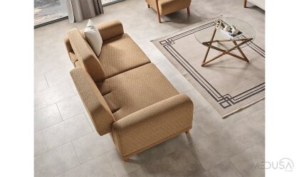 Medusa Home Mobilya - Mirage Bohem Kahve Üçlü Koltuk