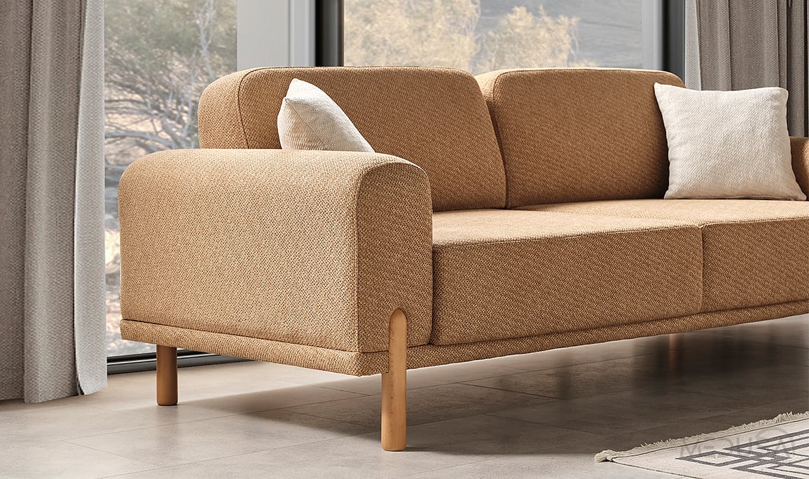 Medusa Home Mobilya - Mirage Bohem Kahve Üçlü Koltuk