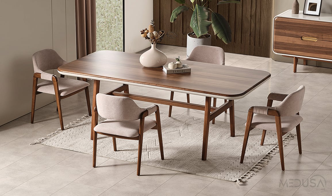 Medusa Home Mobilya - Miral Ceviz Yemek Masası