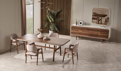 Medusa Home Mobilya - Miral Ceviz Yemek Odası
